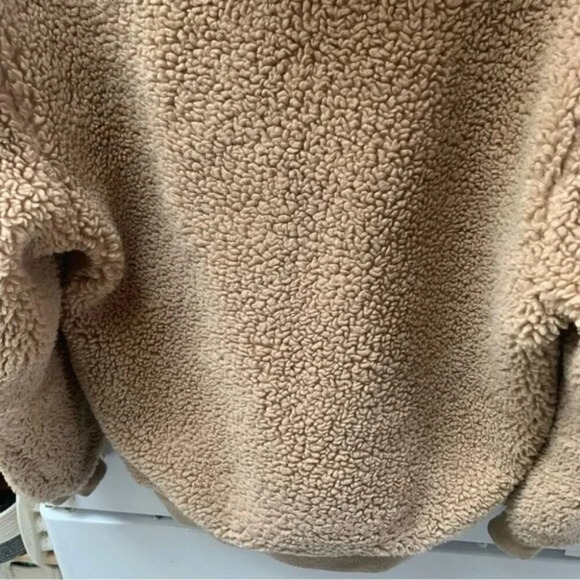 Aritzia Wilfred Free The Teddy Jacket  Neutral Tan Plush Sherpa Zip Up XS - Picture 12 of 14